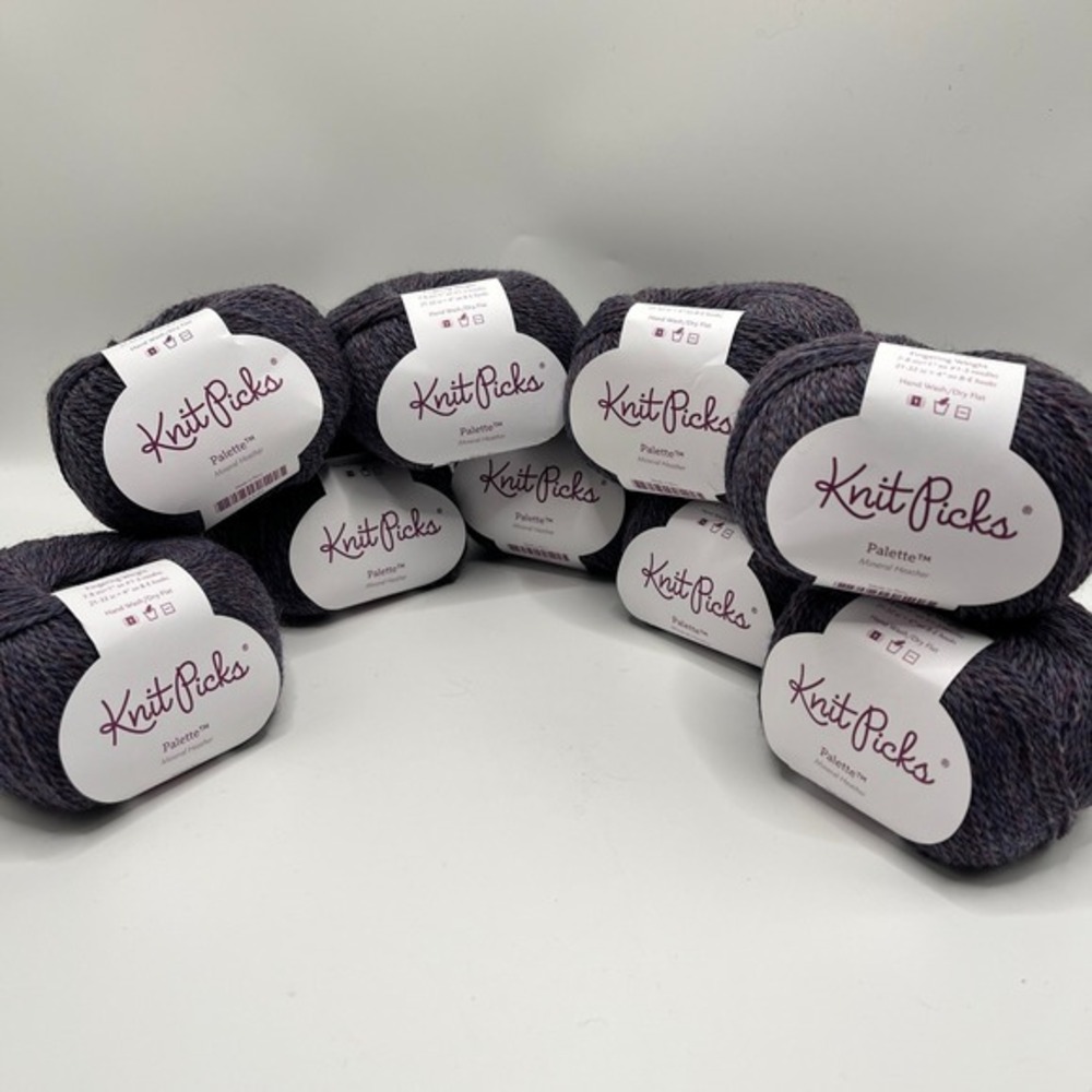 Knit Picks Palette Mineral Heather Wool Yarn Fingering Weight 10 Skeins 25546